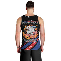 Personalized America History Began 4th of July Men Tank Top Fire Bald Eagle US Flag