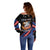 Personalized America History Began 4th of July Off Shoulder Sweater Fire Bald Eagle US Flag