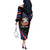 Personalized America History Began 4th of July Off The Shoulder Long Sleeve Dress Fire Bald Eagle US Flag