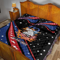 Personalized America History Began 4th of July Quilt Bed Set Fire Bald Eagle US Flag