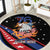 Personalized America History Began 4th of July Round Carpet Fire Bald Eagle US Flag