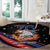 Personalized America History Began 4th of July Round Carpet Fire Bald Eagle US Flag