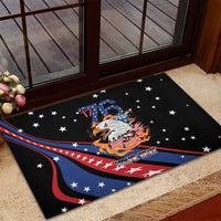 Personalized America History Began 4th of July Rubber Doormat Fire Bald Eagle US Flag