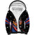 Personalized America History Began 4th of July Sherpa Hoodie Fire Bald Eagle US Flag