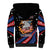 Personalized America History Began 4th of July Sherpa Hoodie Fire Bald Eagle US Flag