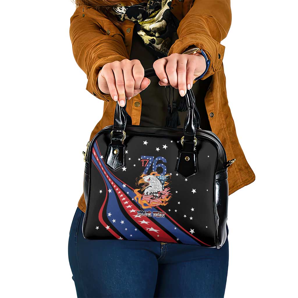Personalized America History Began 4th of July Shoulder Handbag Fire Bald Eagle US Flag