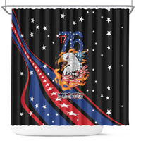 Personalized America History Began 4th of July Shower Curtain Fire Bald Eagle US Flag