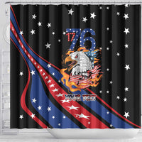 Personalized America History Began 4th of July Shower Curtain Fire Bald Eagle US Flag