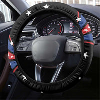 America History Began 4th of July Steering Wheel Cover Fire Bald Eagle US Flag