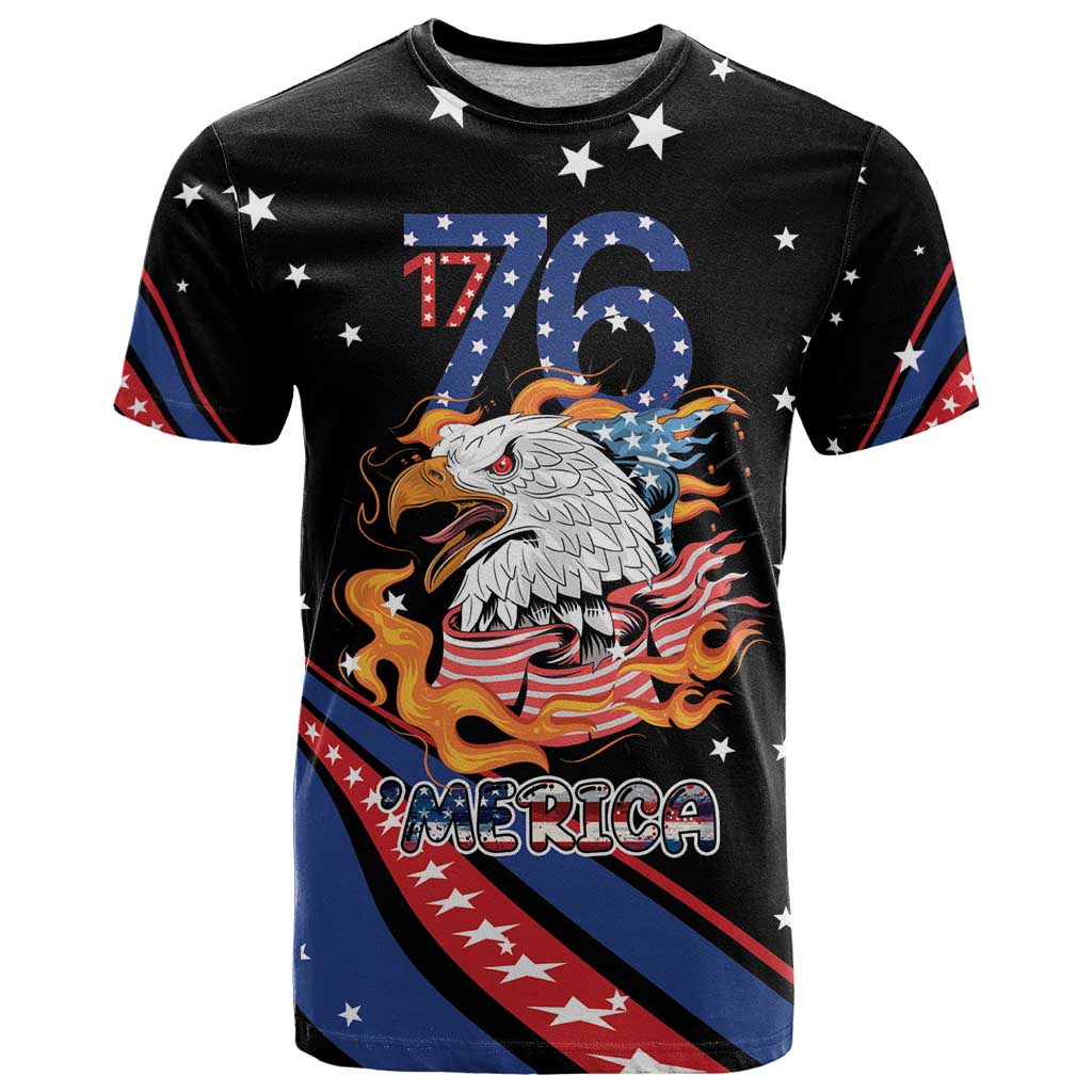 Personalized America History Began 4th of July T Shirt Fire Bald Eagle US Flag