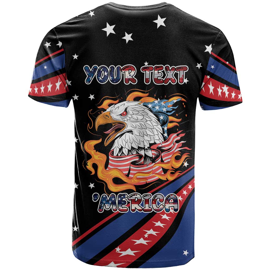 Personalized America History Began 4th of July T Shirt Fire Bald Eagle US Flag
