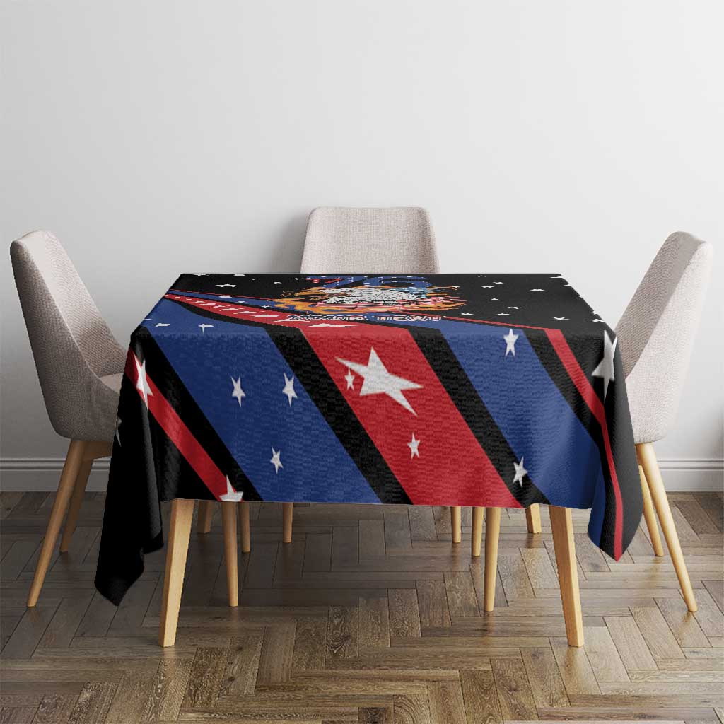 Personalized America History Began 4th of July Tablecloth Fire Bald Eagle US Flag