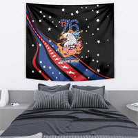 Personalized America History Began 4th of July Tapestry Fire Bald Eagle US Flag