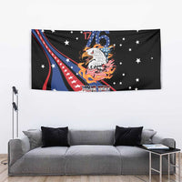 Personalized America History Began 4th of July Tapestry Fire Bald Eagle US Flag