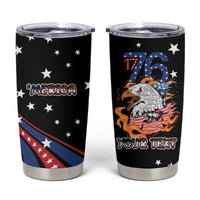 Personalized America History Began 4th of July Tumbler Cup Fire Bald Eagle US Flag
