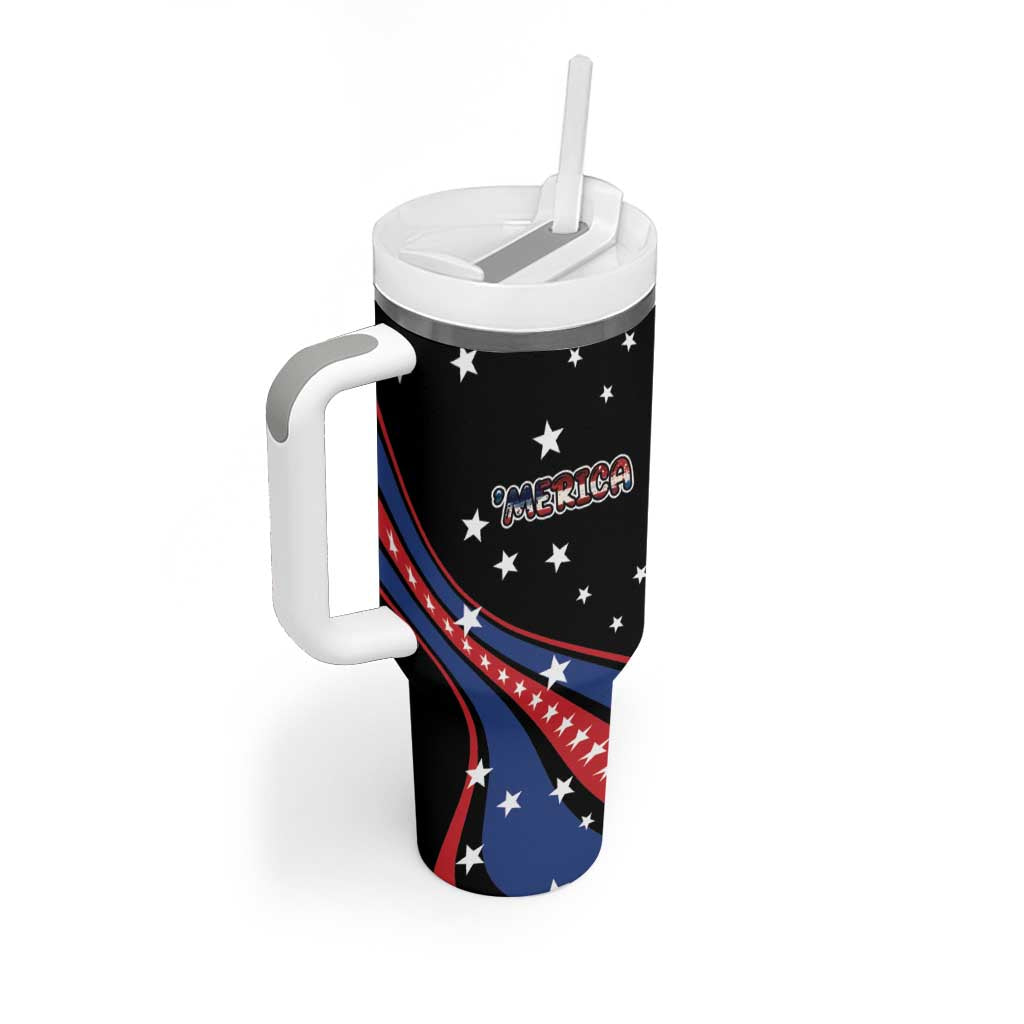 Personalized America History Began 4th of July Tumbler With Handle Fire Bald Eagle US Flag