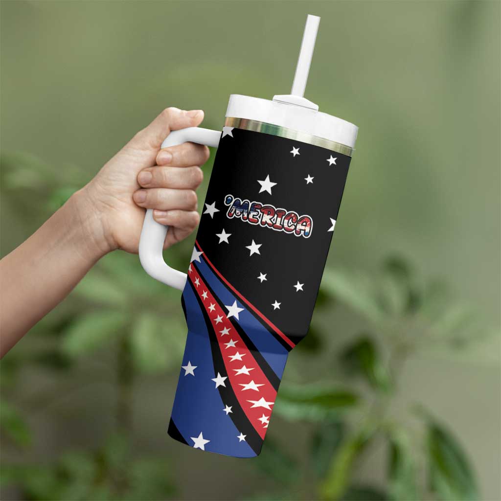 Personalized America History Began 4th of July Tumbler With Handle Fire Bald Eagle US Flag