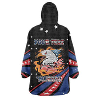 Personalized America History Began 4th of July Wearable Blanket Hoodie Fire Bald Eagle US Flag