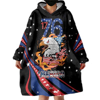 Personalized America History Began 4th of July Wearable Blanket Hoodie Fire Bald Eagle US Flag