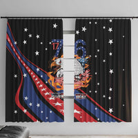 Personalized America History Began 4th of July Window Curtain Fire Bald Eagle US Flag