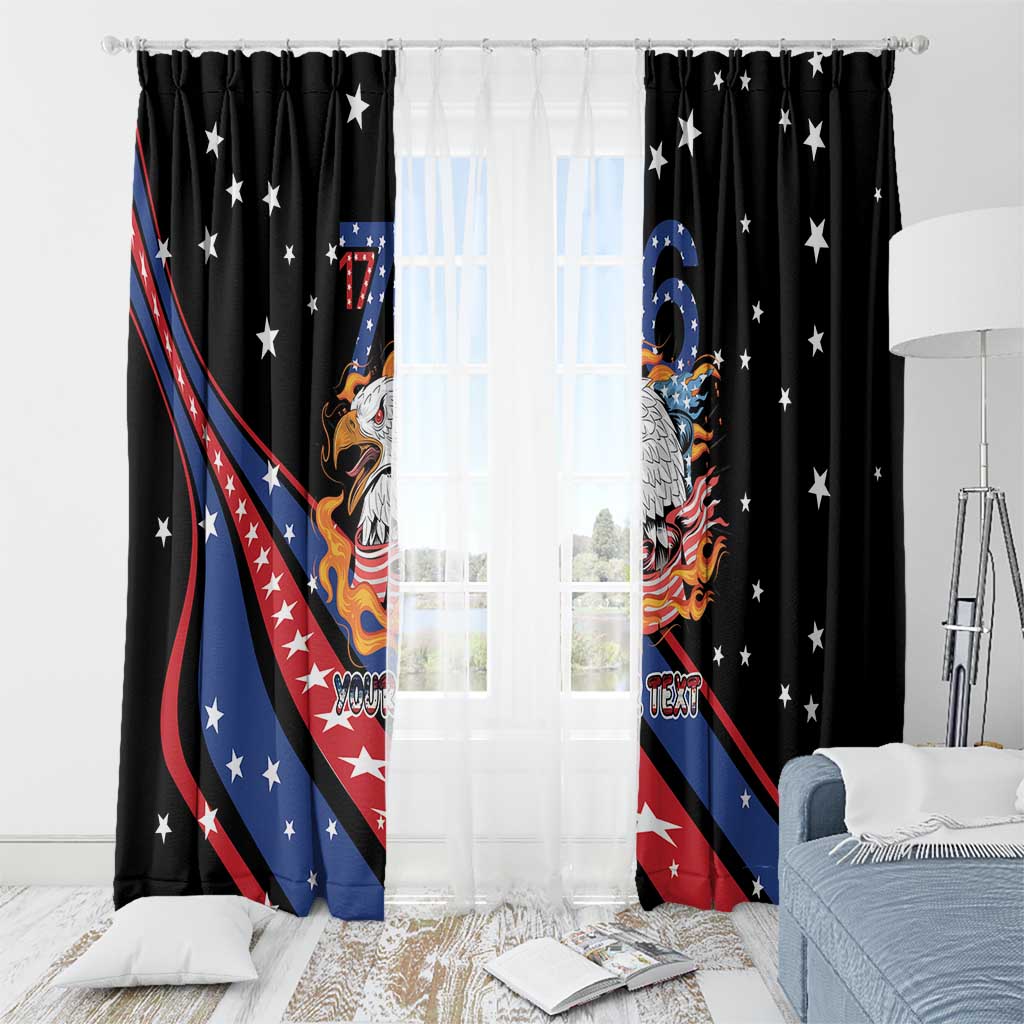 Personalized America History Began 4th of July Window Curtain Fire Bald Eagle US Flag