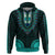 African Dashiki Hoodie With Polynesian Pattern - Teal - Wonder Print Shop