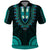 African Dashiki Polo Shirt With Polynesian Pattern - Teal - Wonder Print Shop