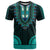 African Dashiki T Shirt With Polynesian Pattern - Teal - Wonder Print Shop