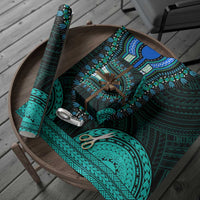 African Dashiki and Polynesian Pattern Wrapping Paper Teal - Wonder Print Shop