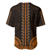 African Dashiki Baseball Jersey With Polynesian Pattern - Gold LT9 - Wonder Print Shop
