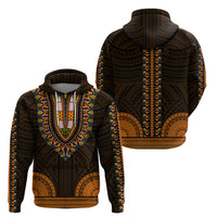 African Dashiki Hoodie With Polynesian Pattern - Gold - Wonder Print Shop