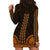 African Dashiki Hoodie Dress With Polynesian Pattern - Gold - Wonder Print Shop