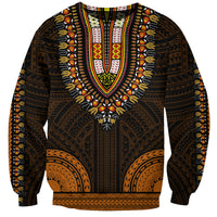 African Dashiki Sweatshirt With Polynesian Pattern - Gold - Wonder Print Shop