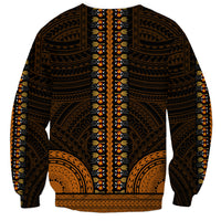 African Dashiki Sweatshirt With Polynesian Pattern - Gold - Wonder Print Shop