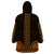 African Dashiki Wearable Blanket Hoodie With Polynesian Pattern - Gold - Wonder Print Shop