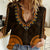 African Dashiki Women Casual Shirt With Polynesian Pattern - Gold - Wonder Print Shop
