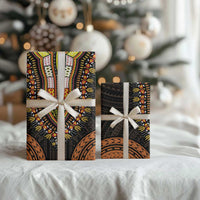 African Dashiki and Polynesian Pattern Wrapping Paper Gold - Wonder Print Shop