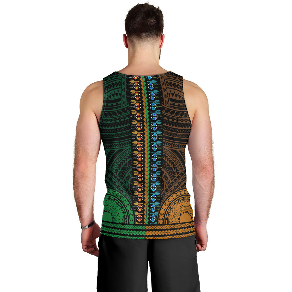 african-dashiki-men-tank-top-with-polynesian-pattern-half-green-and-gold