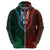 African Dashiki Hoodie With Polynesian Pattern - Half Green and Red - Wonder Print Shop