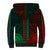 African Dashiki Sherpa Hoodie With Polynesian Pattern - Half Green and Red - Wonder Print Shop