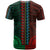 African Dashiki T Shirt With Polynesian Pattern - Half Green and Red - Wonder Print Shop