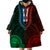 African Dashiki Wearable Blanket Hoodie With Polynesian Pattern - Half Green and Red - Wonder Print Shop