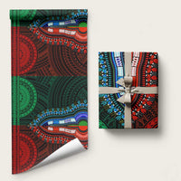 African Dashiki and Polynesian Pattern Wrapping Paper Half Green-Red - Wonder Print Shop