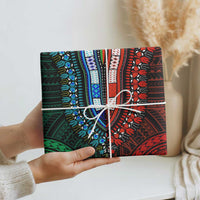 African Dashiki and Polynesian Pattern Wrapping Paper Half Green-Red - Wonder Print Shop