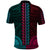 African Dashiki Polo Shirt With Polynesian Pattern - Half Teal and Pink - Wonder Print Shop
