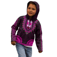 African Dashiki Kid Hoodie With Polynesian Pattern - Pink - Wonder Print Shop