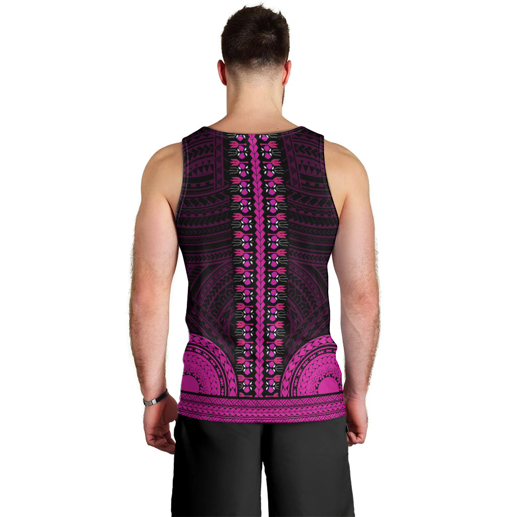 african-dashiki-men-tank-top-with-polynesian-pattern-pink