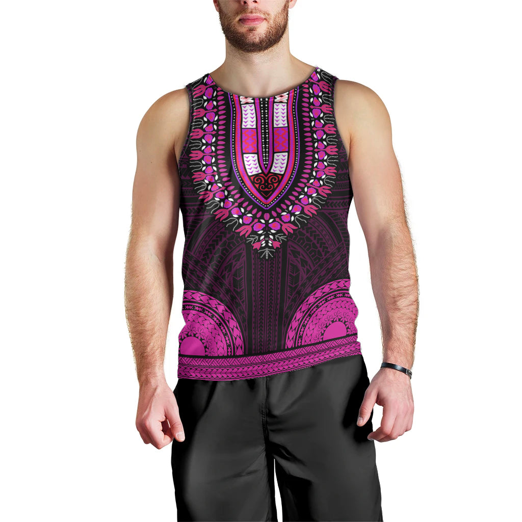 african-dashiki-men-tank-top-with-polynesian-pattern-pink