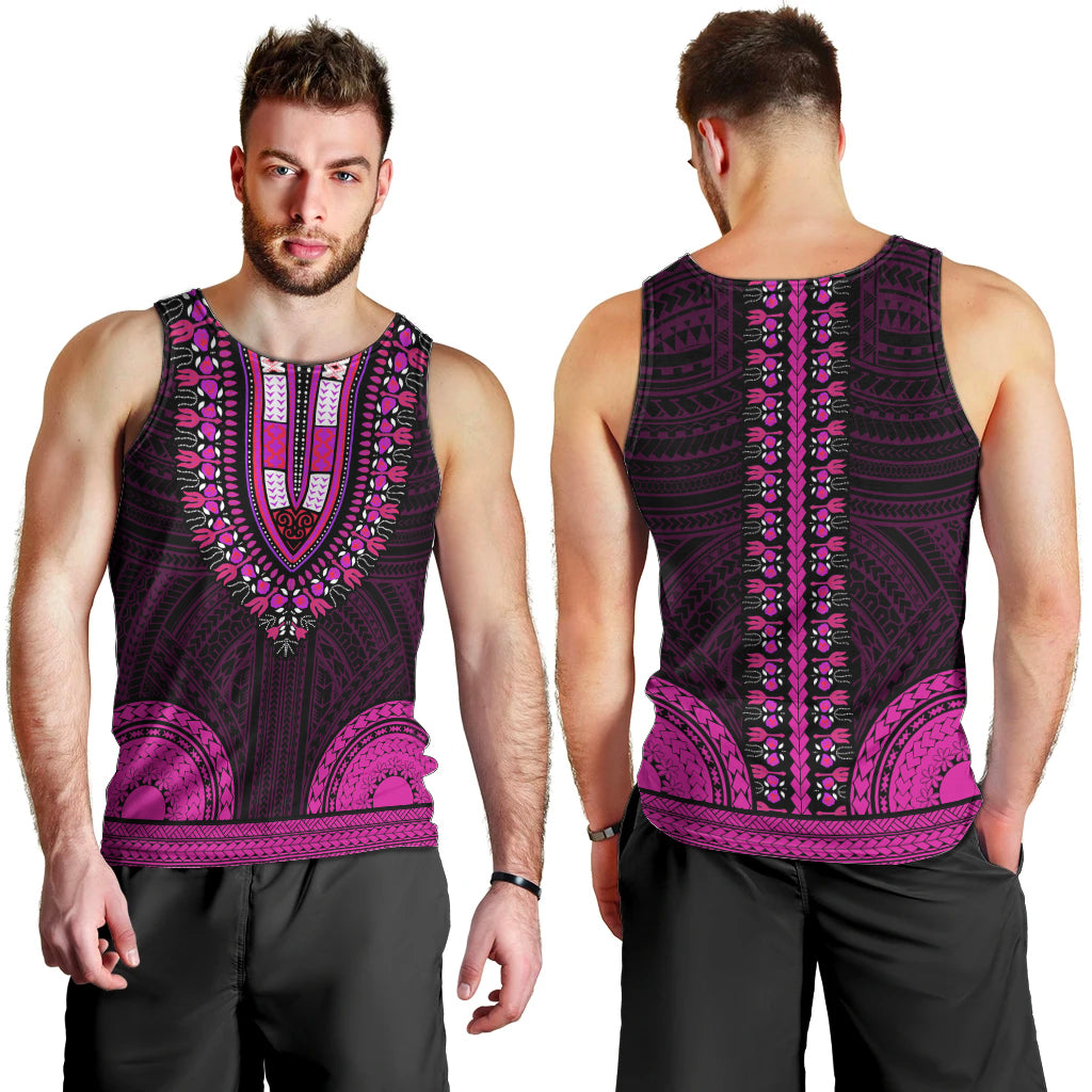 african-dashiki-men-tank-top-with-polynesian-pattern-pink