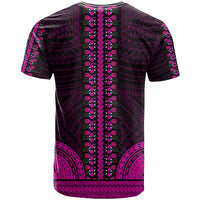 African Dashiki T Shirt With Polynesian Pattern - Pink - Wonder Print Shop